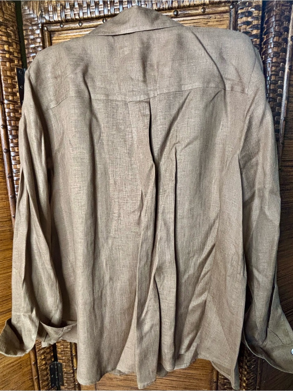 Chico’s Floral Trimmed Linen Shirt - Picture 5 of 7